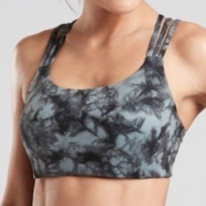 Athleta Hyper Focused Grey Tie Dye Sports Bra in M